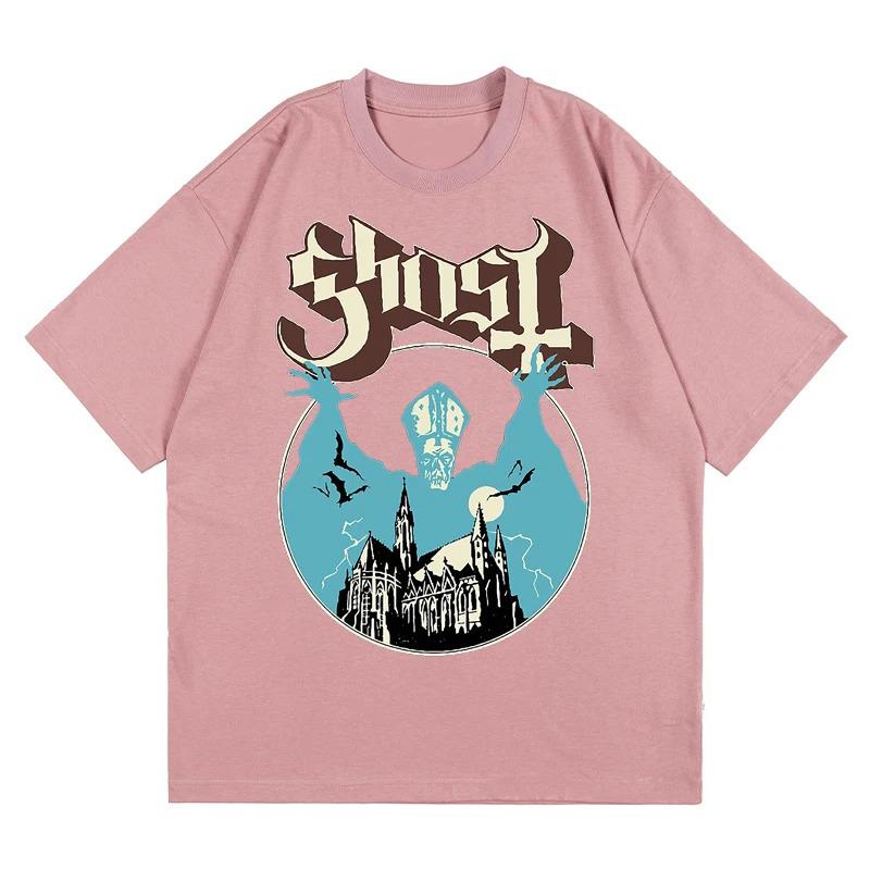 New Ghost Band T-shirt Women Oversize Fashion Cool London Singer Fans Essentials Summer Short Sleeve Print Rock Plain Black Tees
