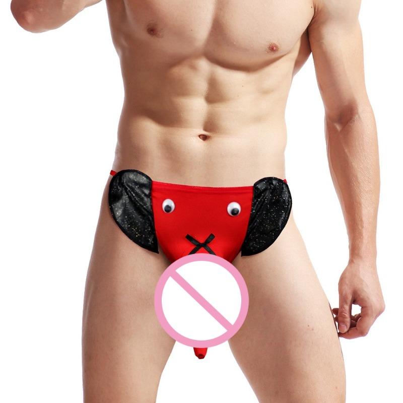 Men'S Naughty Elephant Underwear Long U Bulge Pouch Low Waist G-String Funny Lingerie T-Back Thong Bulge Enhancing Underpant