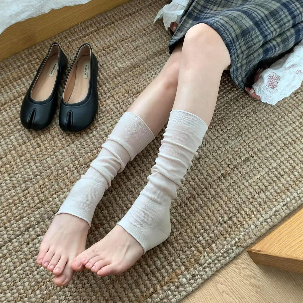 Korean Ins Stepping Socks Cover Women'S Summer Thin Ballet Style Slightly Transparent Stacking Socks Miu Series Ballet Style Half Palm And Leg Cover