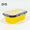 4Pcs Collapsible Food Storage Container With Lids Flat Stackable Refrigerator Food Box Set Silicone Food Sealed Crisper Lunch Bento Box For