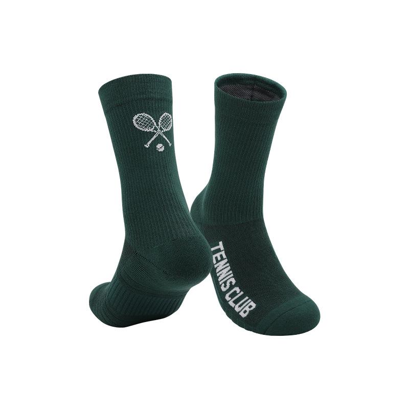 Socks Women'S Summer Thin White Medium Tube Socks Non-Slip Professional Tennis Socks Towel Bottom Sweat-Absorbing Cotton Socks