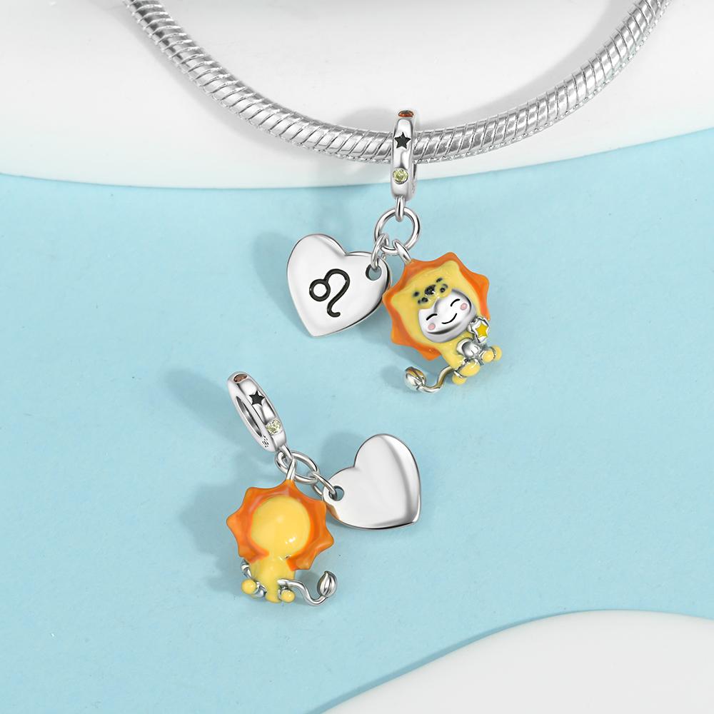 Прекрасный Медный Овен Лев 12 Созвездий Зодиака Коллекции Шарм Подходит Оригинальным Браслетам Женский DIY Изысканные Ювелирные Изделия