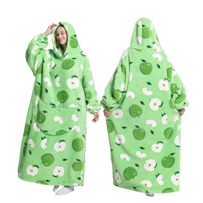 Зимний теплый флисовый халат с капюшоном для женщин, большое одеяло 140 см с рукавами, флисовые теплые толстовки, толстовки, гигантское ТВ-одеяло, женский халат с капюшоном
