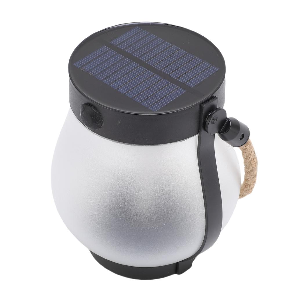 Solar Lantern for Outdoor Rainproof Hemp Rope Hanging Flame Flickering LED Garden Light for Camping Yard Pathway Patio
