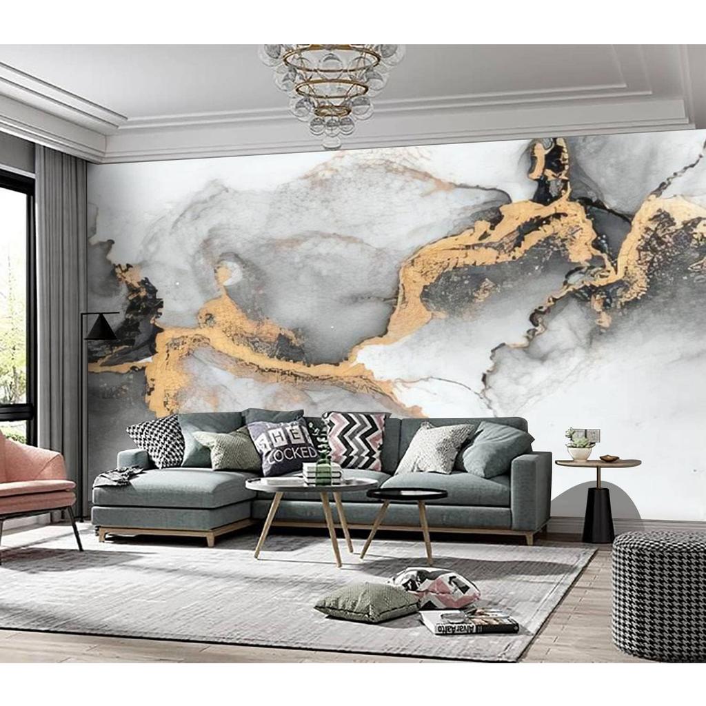 Мраморные обои Черно-золотые абстрактные мраморные настенные фрески 3d мраморные обои для домашнего декора спальни гостиной съемные большие фрески