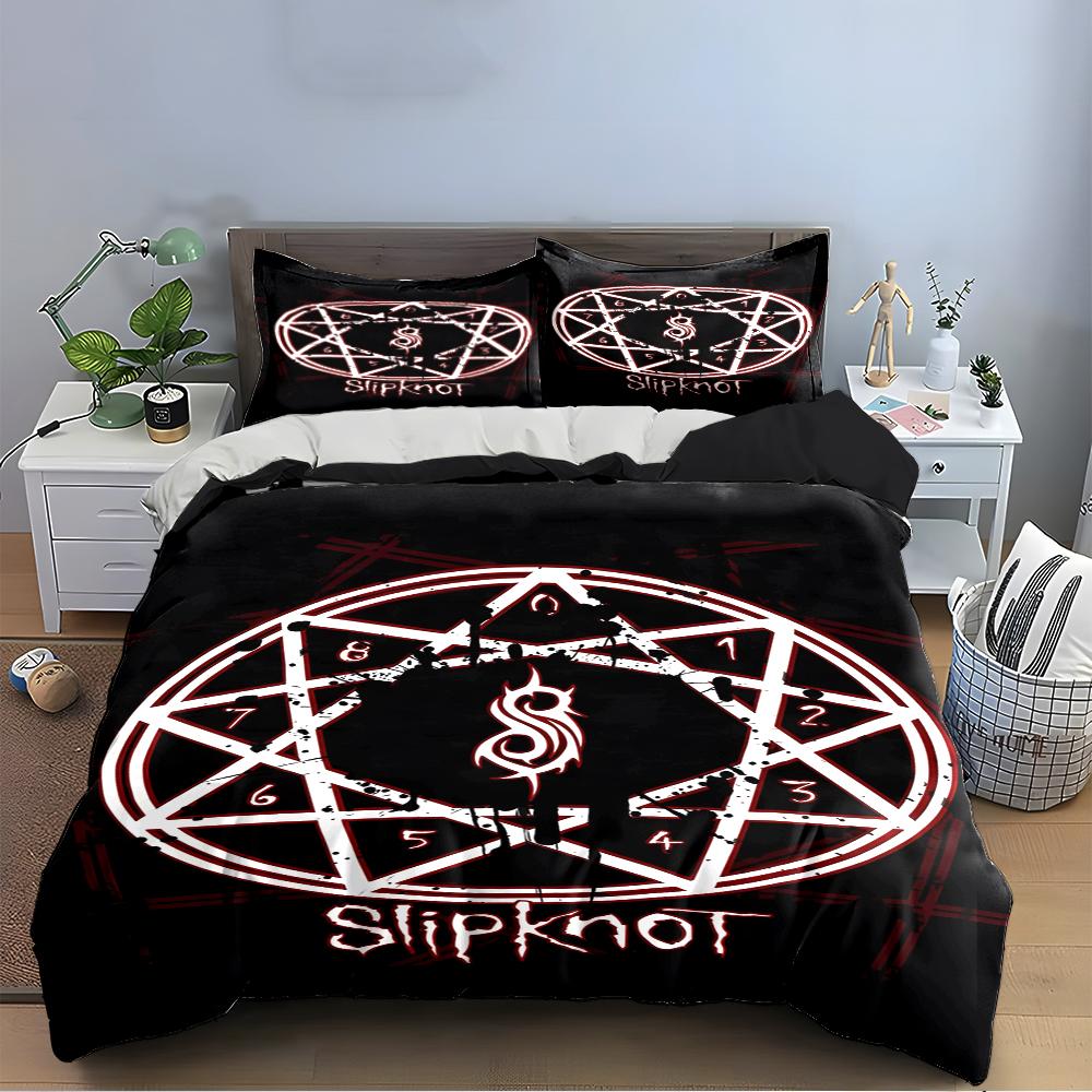 Slipknot Logo Black Bedding Set Bedding set (1 duvet cover, 2 pillowcases, duvet not included)
