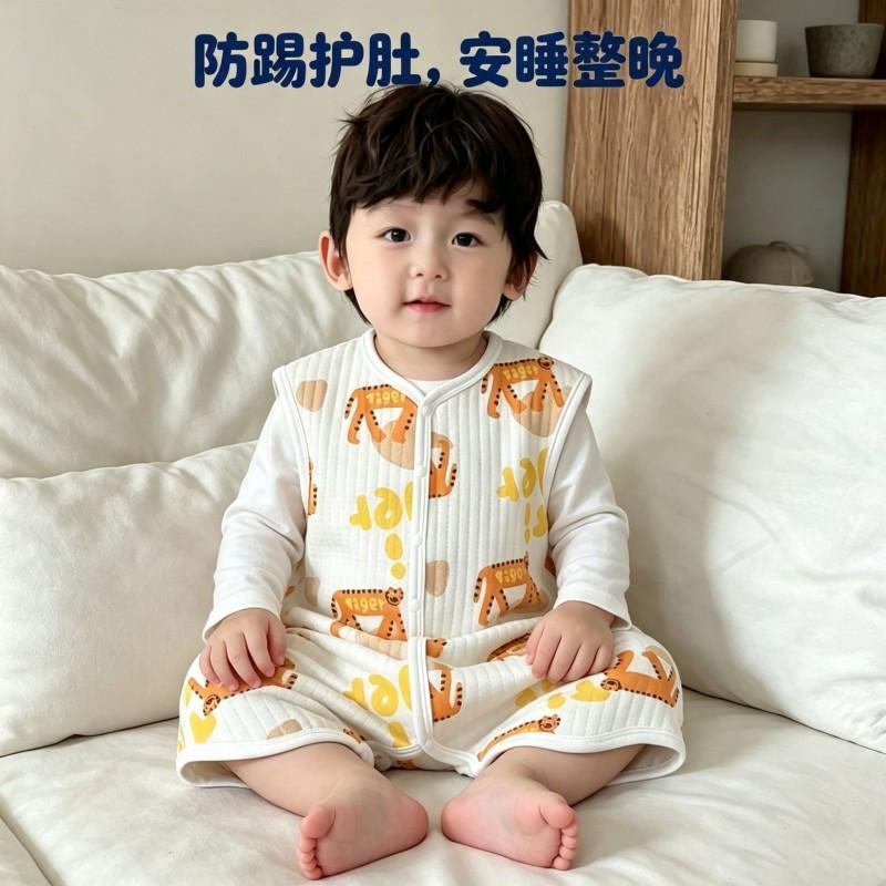 Baby Sleeveless Sleep Sack Newborn Anti-kick Blanket Cotton One-piece Pajamas Infant Wear