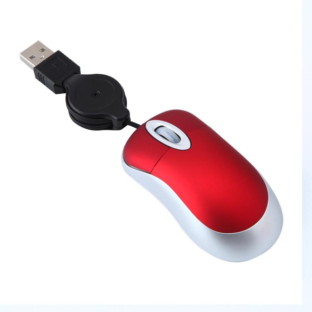 Retractable Mini Wired Mouse for Kids - Multi-color, Portable, Travel-Friendly