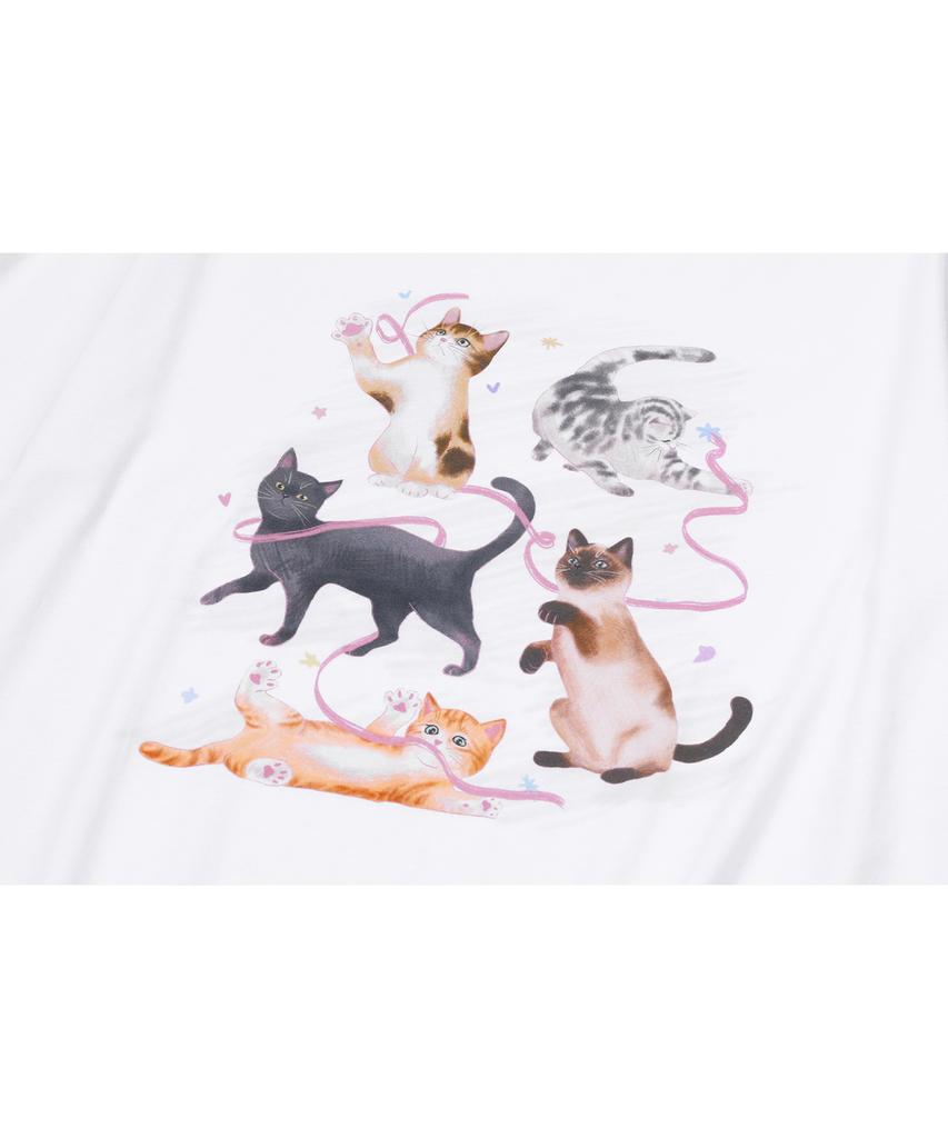 CPGN STUDIO Dtp Crayon Cat White Short Sleeve T-Shirt