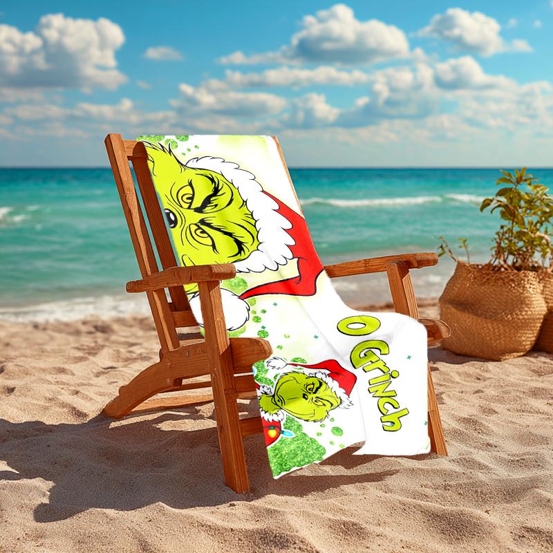 Grinch beach towel Outdoor camping Beach towel for vacation swim Outdoor pool Absorbent bath towel