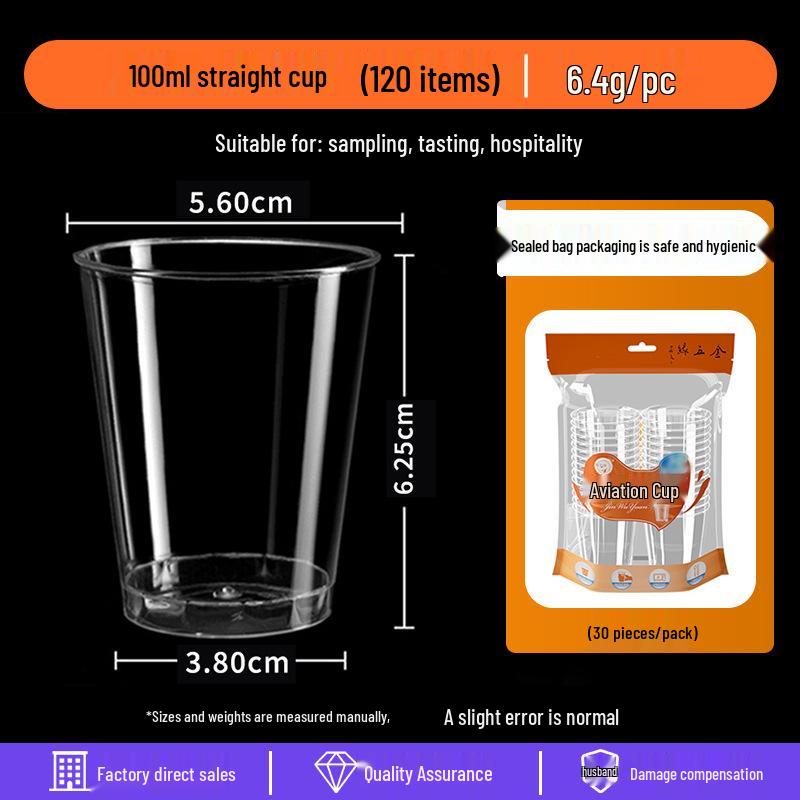 Disposable Transparent Food-Grade Plastic Cups, Thickened for Household & Reception Use