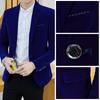 Corduroy Velvet Small Suit Men 'S Jacket Slim Fit Long Sleeve Casual Groomsmen Suit 