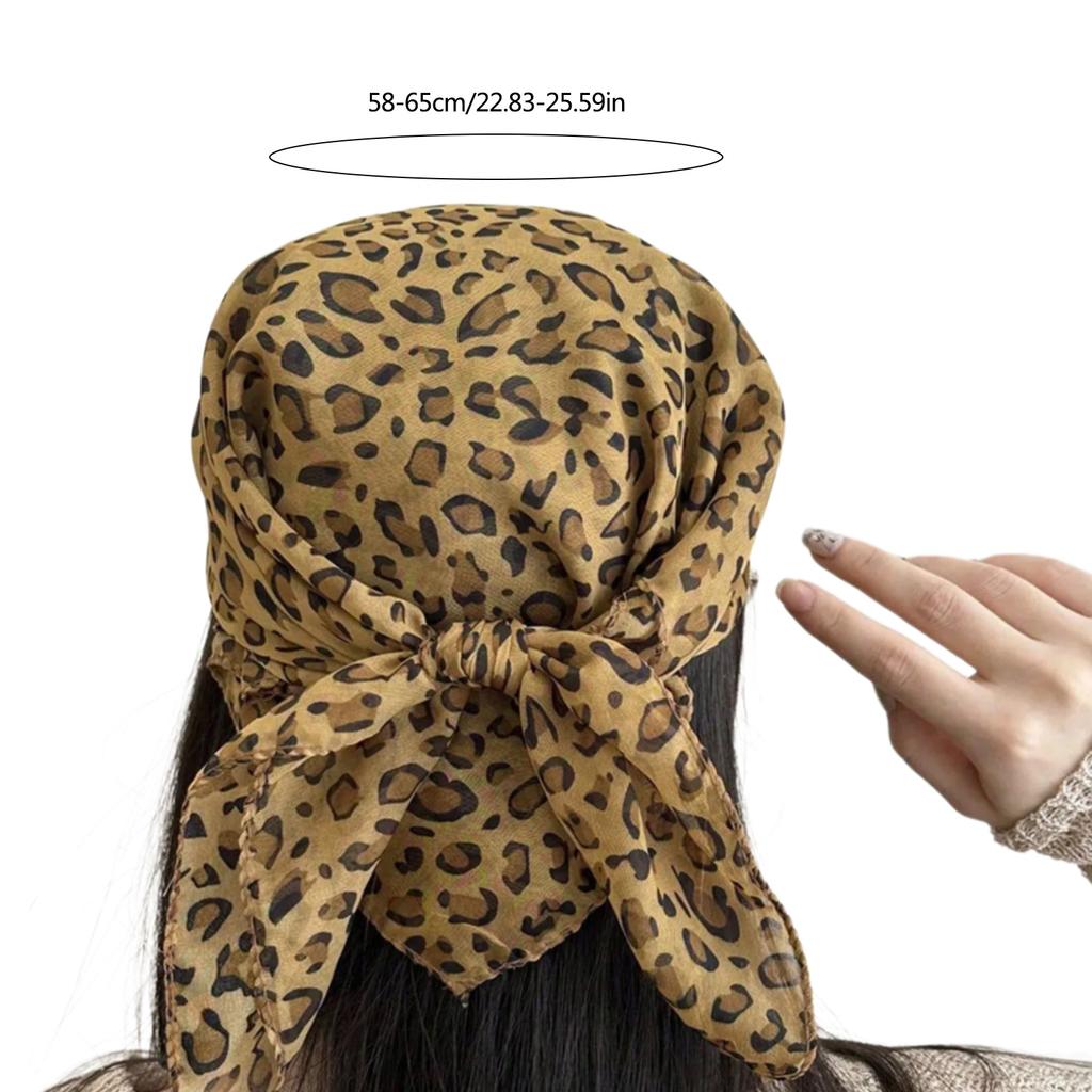 Retros Leopard Print Headscarf Fashionable Women Head Scarf Durability Scarf for Daily Wear