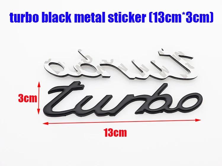 1pcs 3D metal turbo Fender Tail Car logo side badge Creative decoration rear bumper trunk emblem sticker NMY5 Accessories For Porsche