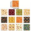 12Sheets Autumn Theme Gift Wrapping Paper - 6 Inch, Pumpkin Leaf Fox and Other Patterns, Perfect for Weddings, Birthdays, Family Gatherings