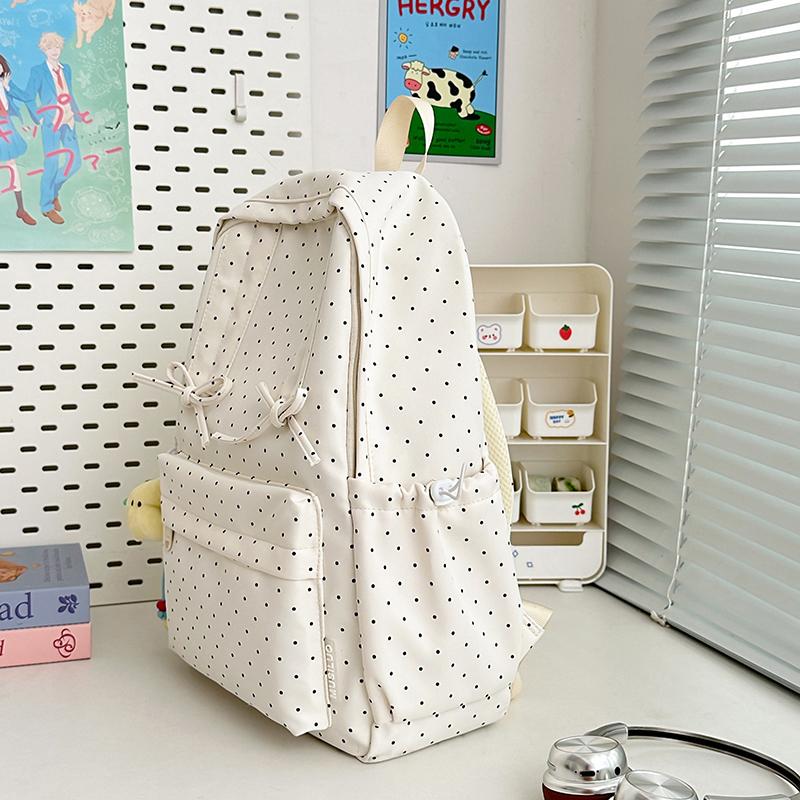 Рюкзак с принтом в горошек поло Женский рюкзак большой вместимости Студенческий школьный рюкзак