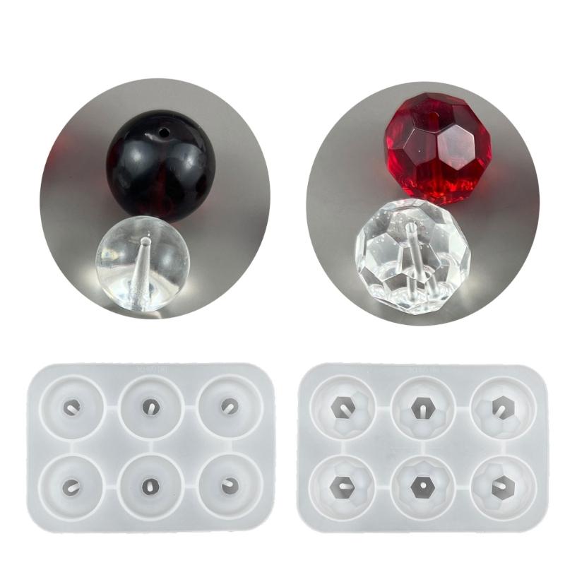 Круглая силиконовая форма для бусин с отверстиями для подвесок для изготовления ювелирных изделий, подвесок, браслетов. Форма для изготовления бусин. Инструмент для поделок своими руками.