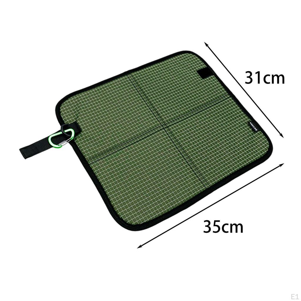 600D Oxford Waterproof Sitting Mat 35x31x1cm Versatile with Carabiner Ground Portable for Picnic