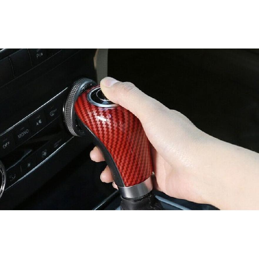 Fit For Benz GLK 2009-2015 ABS Red Carbon Fiber Inner Gear Shift Knob Cover Trim