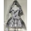 M-XL Halloween Hell Bride Cosplay Dress Womens Party Zombie Vampire Costume