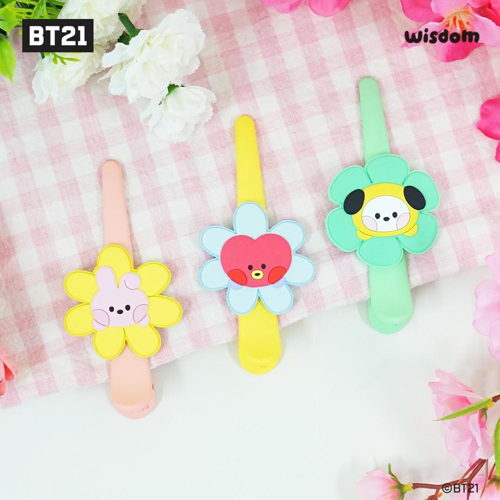 BTS (Бантан Бойз) Мини-заколка для волос BT21 Happy Flower, официальная, оригинальная, аутентичная, K-POP, айдол