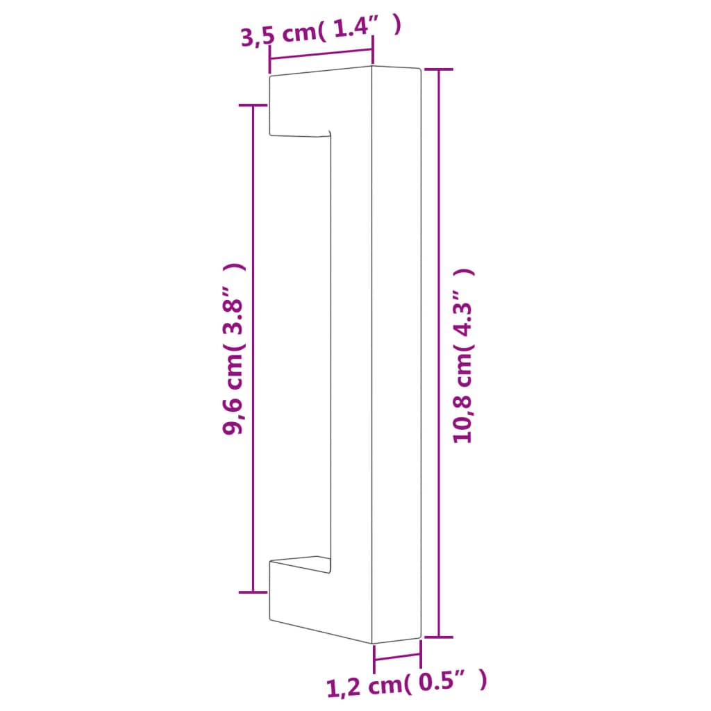 Furniture Handles 20 pcs Bronze Finish 96 mm Center to Center Distance Stainless Steel