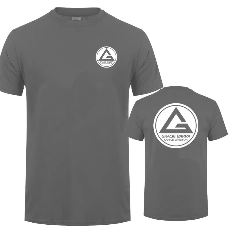 Gracie Barra Carlos GR Футболка Летняя Мужская с Коротким Рукавом из Хлопка с Круглым Вырезом Модная Крутая Футболка