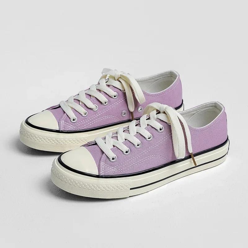Мода Новое поступление Летняя мода Женские балетки Обувь Полностью черные Белые Красные Повседневная обувь Женские парусиновые кроссовки Обувь на шнуровке