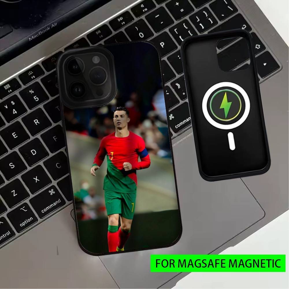 Футбольная звезда Р-Роналду Крутой Чехол CR7 Для iPhone 17, 16, 15, 14, 13, 12, 11 Plus, Pro Max Магнитный Для Magsafe Беспроводной Зарядки