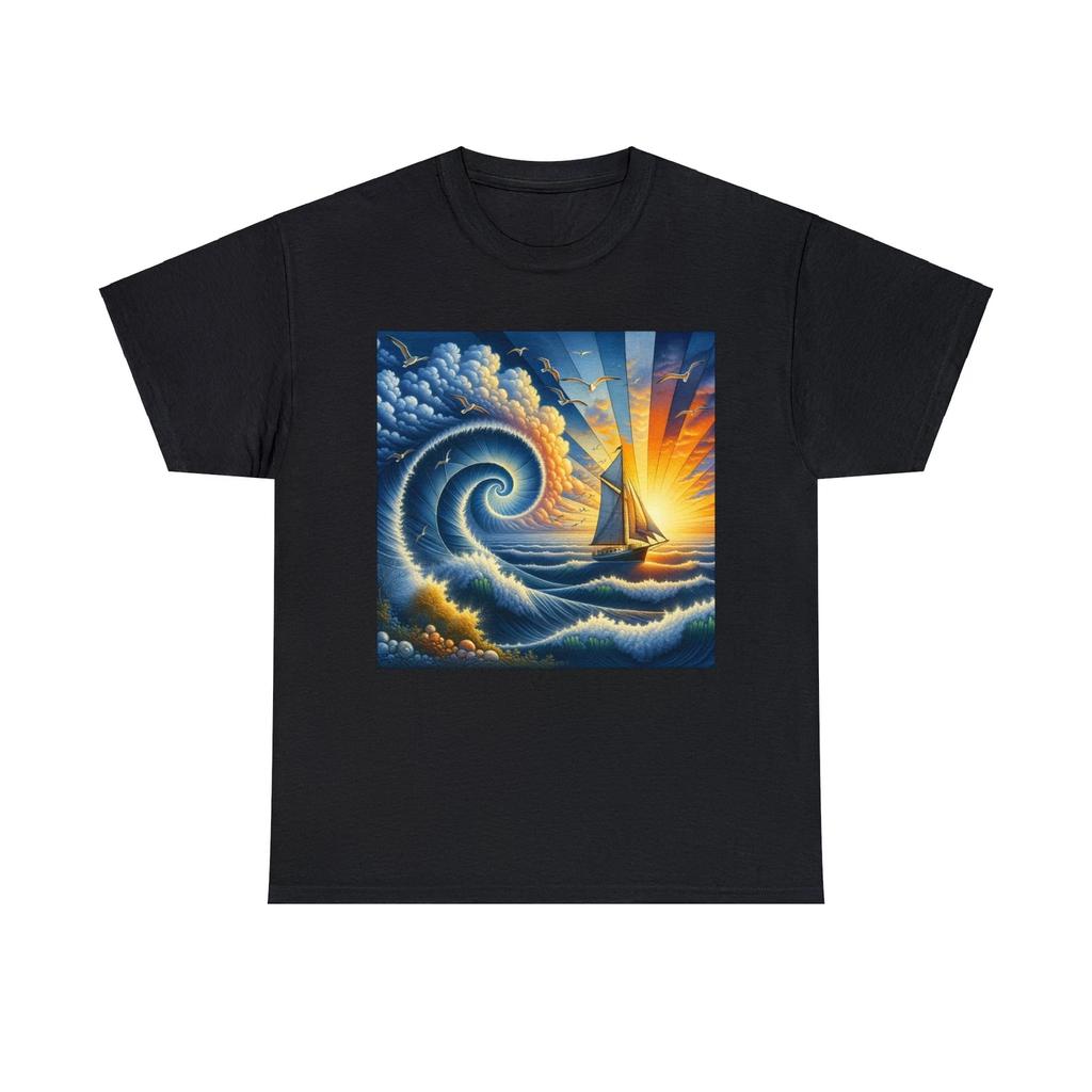 Unisex Adult T Shirt Nautical Sailboat Ocean Sunset Summer Vacation Vibes Beach