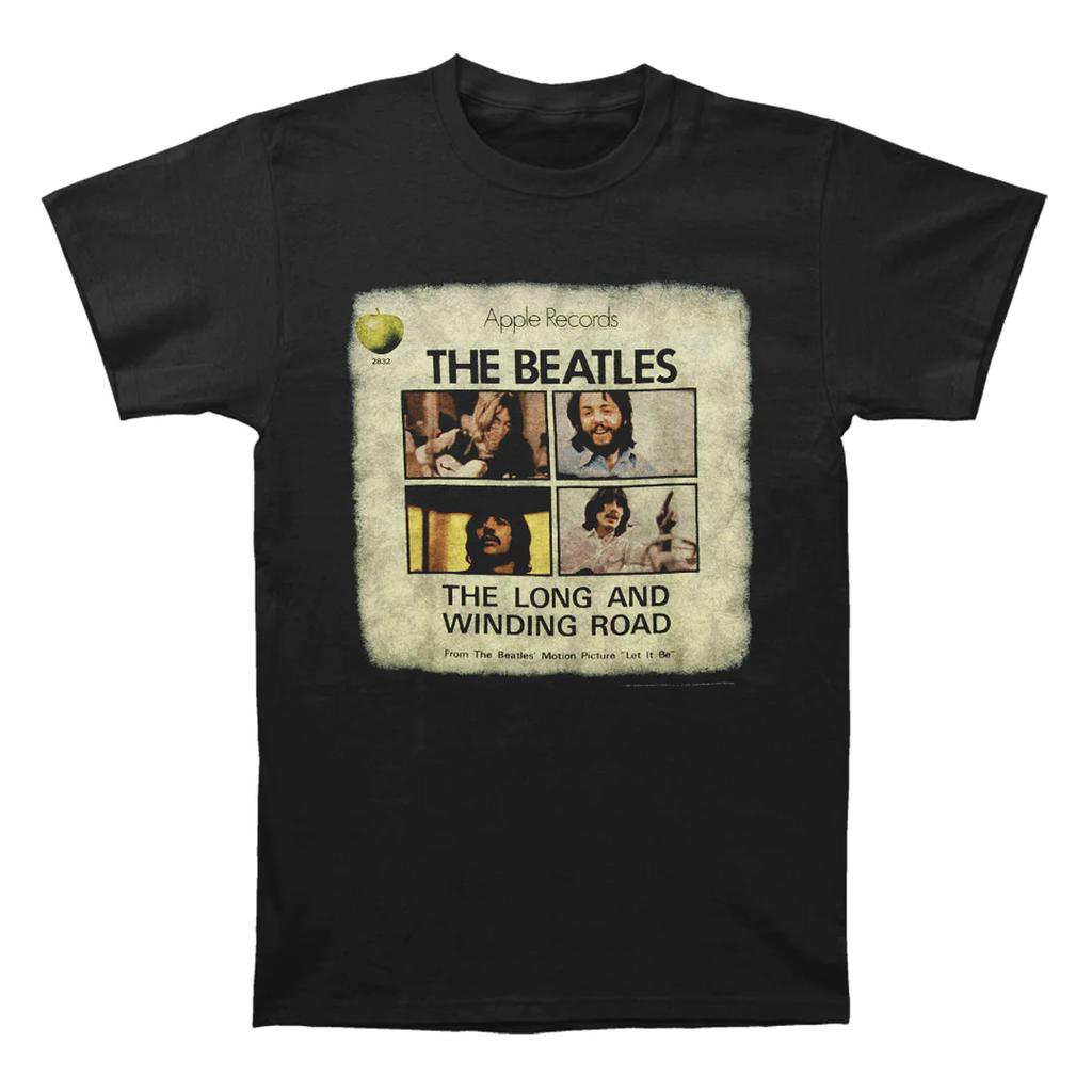 The Beatles Длинная футболка с принтом на спине «Извилистая дорога» унисекс для взрослых