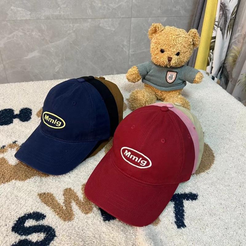 Spring and summer new Korean ins baseball cap children's letter embroidery big head circumference showing face small cap tide