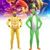 Colorful Long Sleeve Super Mario Jumpsuit 3d Printed Cosplay Outfit For Halloween Fun