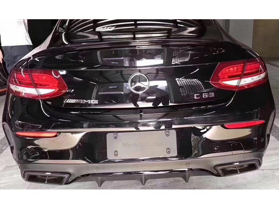 Насадки выхлопной системы из углеволокна для Mercedes-Benz A, C, E, S, GLE, GLS, GLC - Scorpion AM* Квадратные четыре выхода