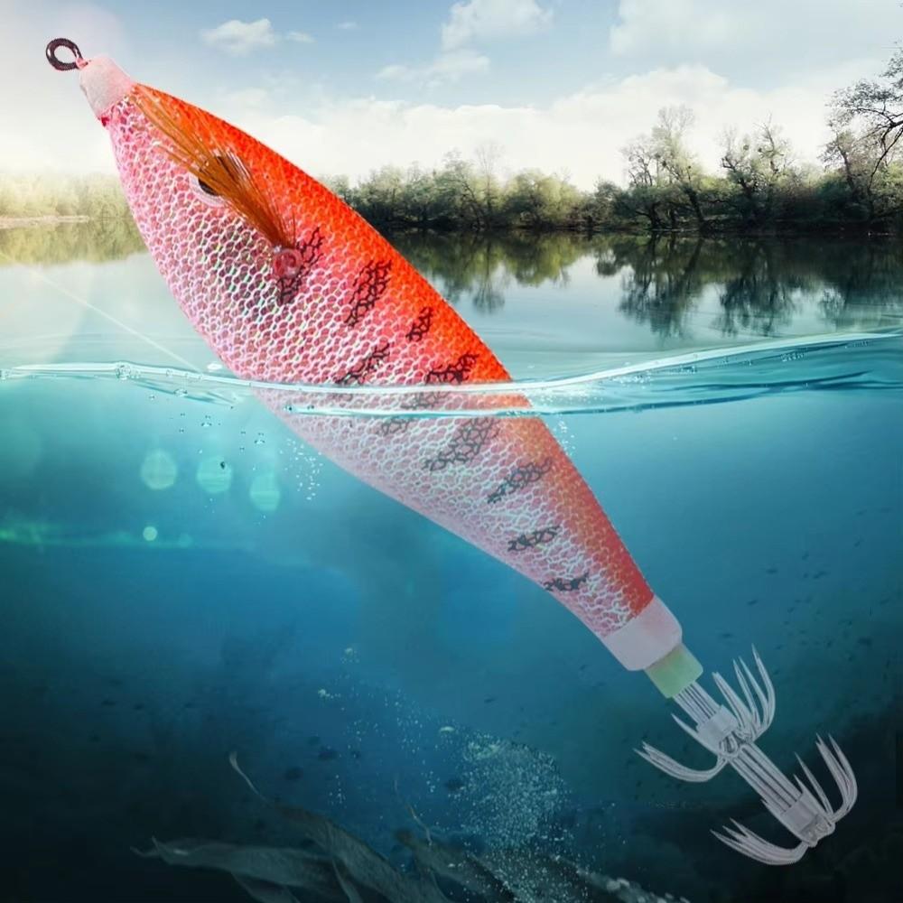 2pcs 11CM-13G Size Hard Bait Lure Hard Body Wooden Shrimp Bait Squid Hook Lure Freshwater Fishing
