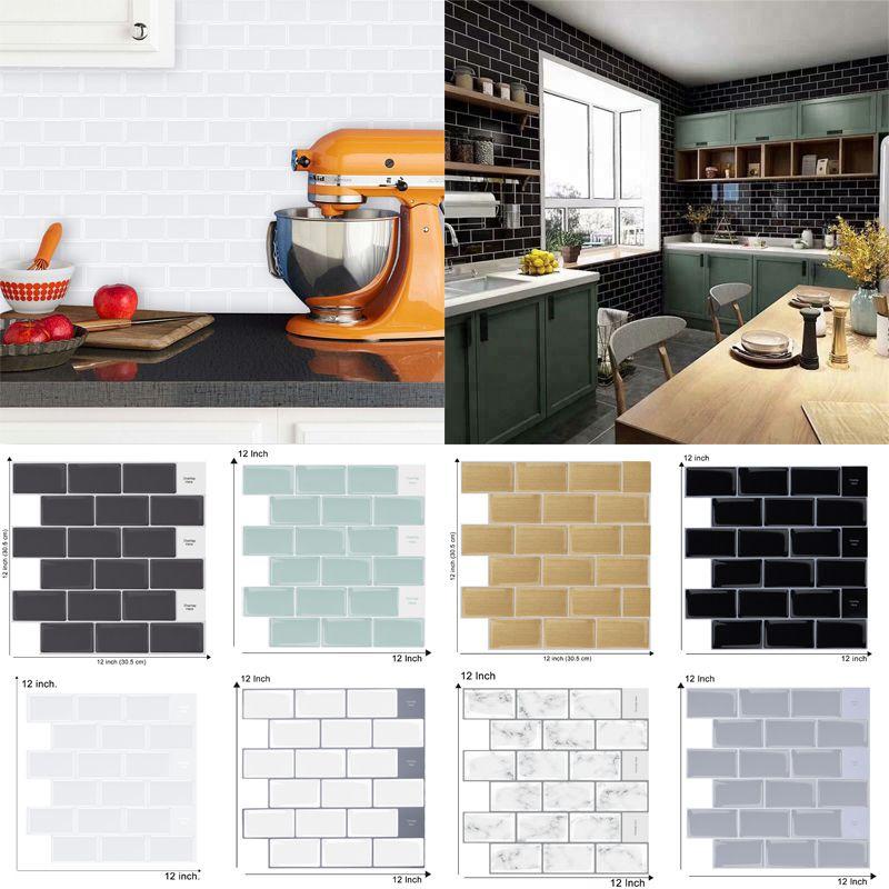 Яркая 3D самоклеящаяся наклейка Кухонный фартук из плитки для настенного декора в ванной