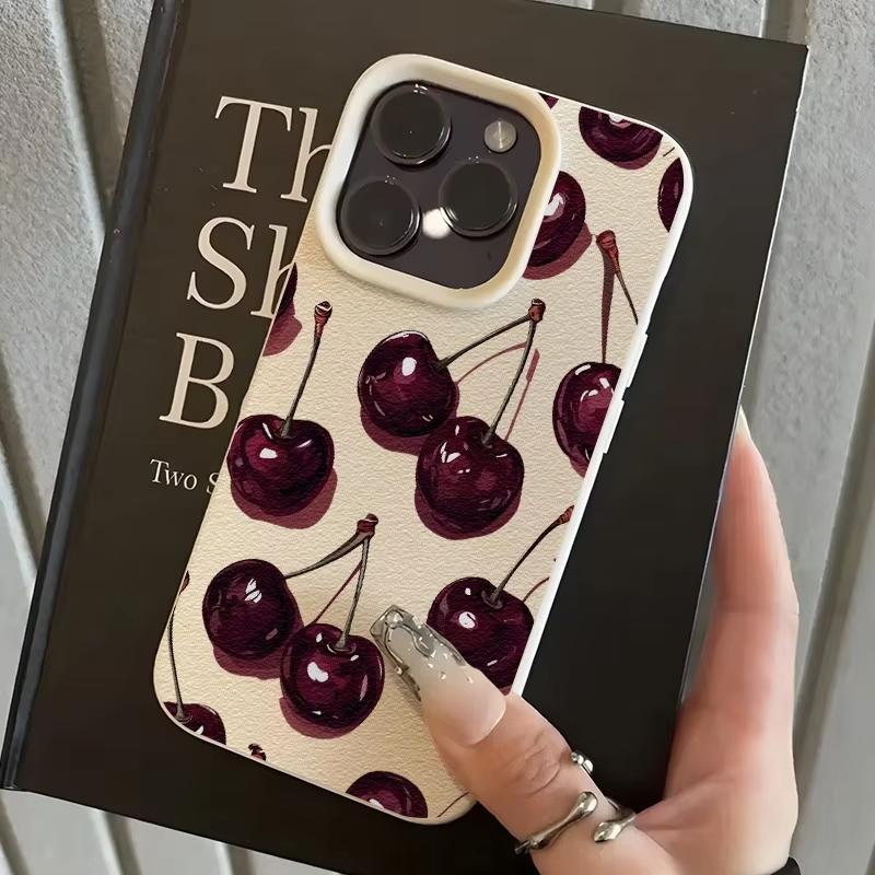 Чехол для телефона винно-красный с рисунком вишни, текстурой личи для iPhone 17 Pro Max 11 12 13 14 15 16 17 Air 15 Plus X XS XR 16E, мягкий чехол