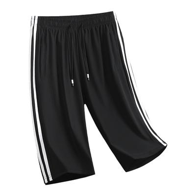 Укороченные шорты Ice Silk для мужчин, летние тонкие шорты, мужские повседневные спортивные брюки средней длины, брюки больших размеров