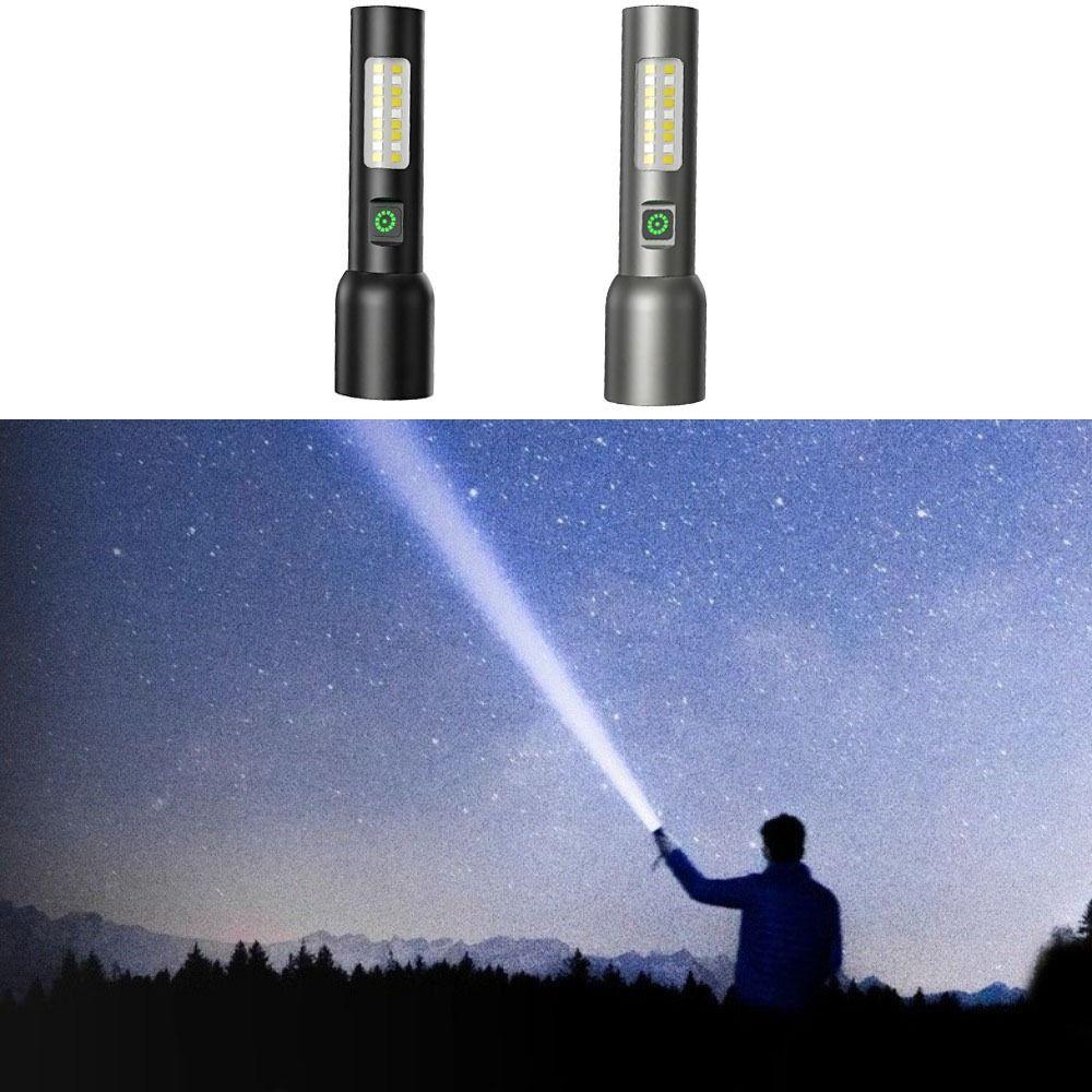 USB Rechargeable Telescopic Zoom Lamp with 6 Modes Camping Emergency Torch  for Outdoor
