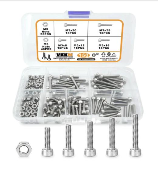 445 шт. DIN934 Маленький Микро Шестигранный Набор Гаек Ассортиментный Набор Коробка 304 Нержавеющая Сталь Латунь M1.4 M1.6 M2 M2.5 M3 M3.5 M4 M5 M6 M8