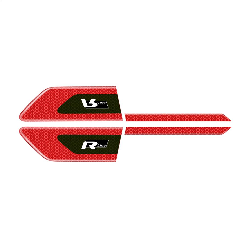 EFG1 For VW Rline Golf polo Jetta Bora CC MK4 2PCS Car Reflective Auto Truck Safety Warning Tape Bumper Secure Reflector Car Sticker