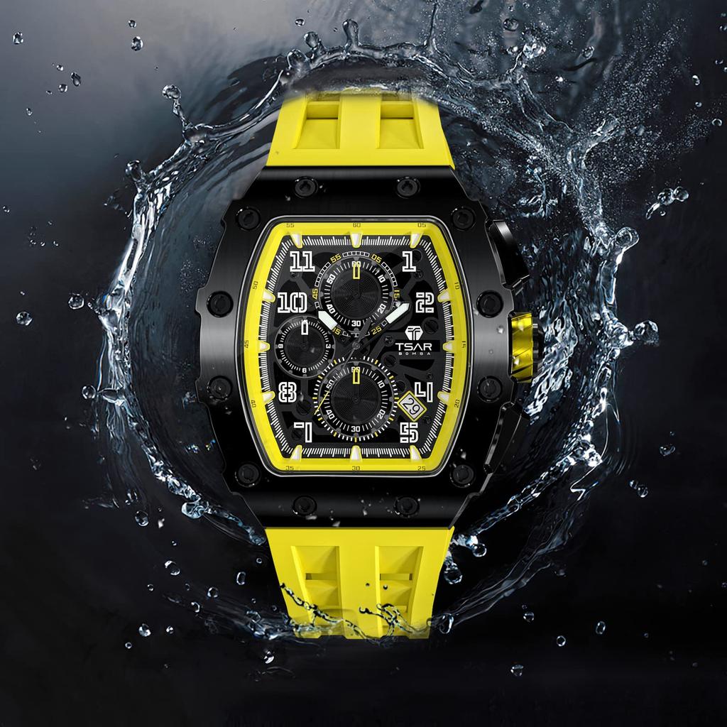 TSAR BOMBA Часы наручные часы 5ATM водонепроницаемые типа Tonneau часы Tokei бизнес нержавеющая сталь спортивные роскошные модные повседневные часы бочкообразная форма
