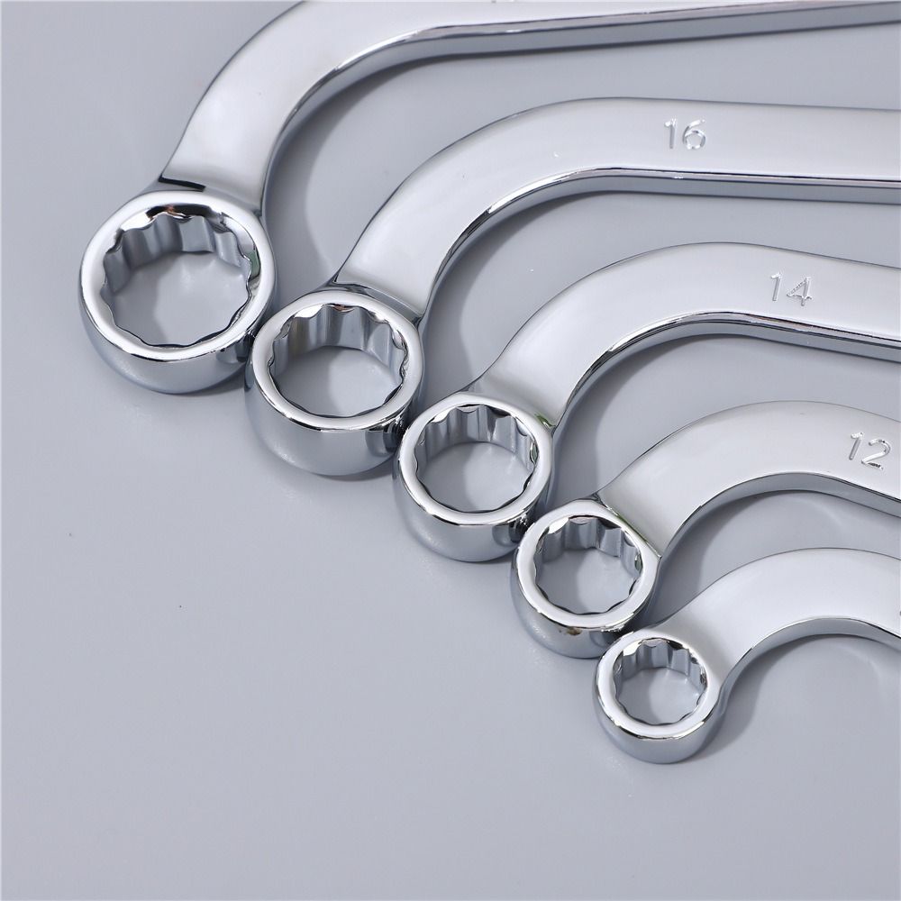 140-240MM Length S-Type Wrench 10-19 Size Combination Ring Spanner Double Head Wrench Repair Tools