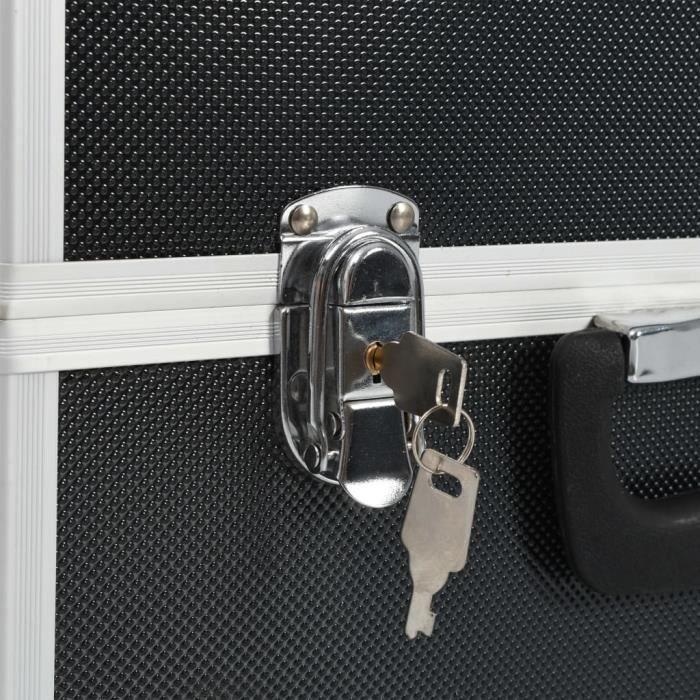 VidaXL Boîte à outils 43,5 x 22,5 x 34 cm Noir Aluminium