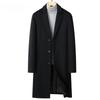 Autumn and Winter New Woolen Coat Men's Long Over Knee Business and Leisure Single-breasted Thickened Woolen Coat Men's Coat