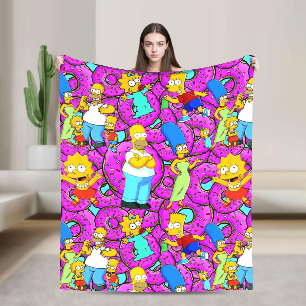 Blanket The S-Simpsons Travel Office Flannel Bedding Throws For Couch Chair Super Warm Design Bedspread Birthday Present
