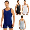 Mens Sleeveless Stretchy One Piece Bodysuit Leotard Sport Gym Workout Tank Tops