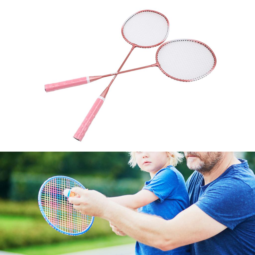 Badminton Set Professional Iron Alloy Badminton Racket with 3 Shuttlecocks Carrying Bag for Beginner Child Adult