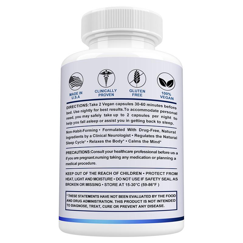 Bunkell Sleep Support Supplement, Melatonin 5mg, L-Tryptophan 500mg, Valerian, GABA & Ashwagandha, 120 Caps