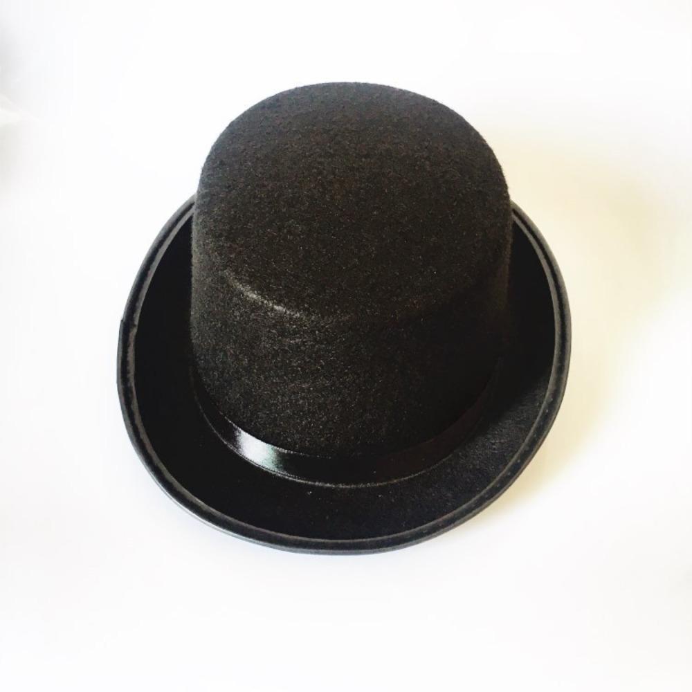 Elegant Magician Hat Fabric Gentleman Cap Deluxe Black Top Hat Stage Performances